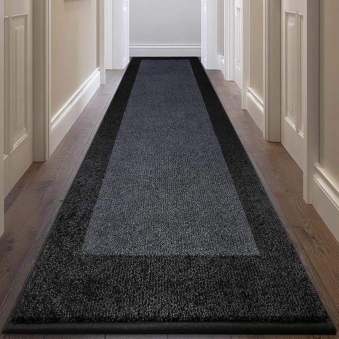 Machine Washable Runner Rug 32" x 168", Non Slip Kitchen Rug for Floor, Absorbent Entrance Rug for Hallway, Bedroom, Living Room, (Roll Packing)