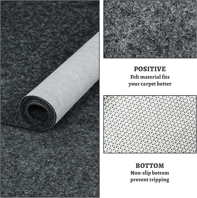 100% Waterproof Rug pad, 2x6 ft Area Rug Non-Slip Rug Pads, Carpet Pads for All Floors and finishes, Felt pad for Hardwood Floors, Keep Carpets in Place Soft and Secure