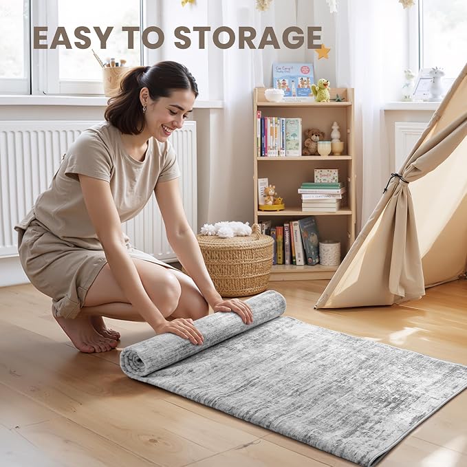 zesthome 10x14 Area Rugs for Living Room, Non-Slip Backing Washable Rug, Modern Abstract Area Rug, Stain Resistant Rugs for Bedroom, Ultra-Thin Large Area Rugs, Area Rug 10x14