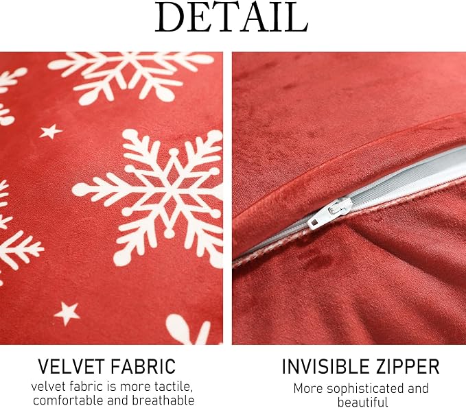 ISAENNE Designer Chrismas Velvet Throw Pillow Cover,18"x18"-Carol C | Vintage Square Pillow Cover,Concealed Zipper Design,Pinecones Pattern,Sofas,Bedroom,Living Room,Lounge Chairs,Decor