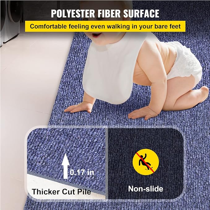 Happybuy 6 ft x 13 ft Deep Blue Marine Carpet for Boats Waterproof - 0.18" Thick Indoor Outdoor Rug Carpet Roll for Home Patio Porch Deck