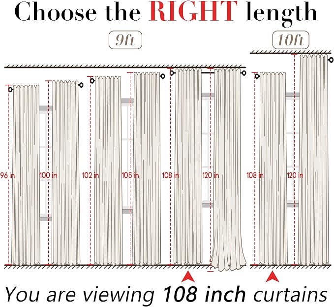XTMYI 2 Panels Olive Green 108 Inch Length Back Tab/Hook Belt Linen Cotton Sheer Curtains for Bedroom 2 Panels,70 Inch Wide