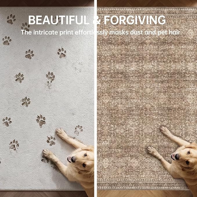 Sasttie 2x3 Rug, Ultra-Soft Washable Rug, Low Pile Foldable Thin Carpets with Non-Slip Backing, Skin-Friendly Stain Resistant Carpet for Living Room, Bedroom, Kitchen, Dorm, 2x3, Dark Brown