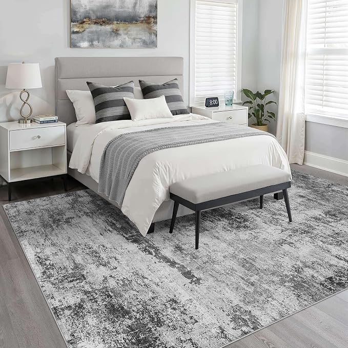 10x14 Area Rugs Living Room: Washable Large Abstract Neutral Modern Soft Rug Stain Resistant Indoor Floor Non-Slip Accent Carpet for Bedroom Nursery Playroom Dining Room Office Dorm Home House Decor