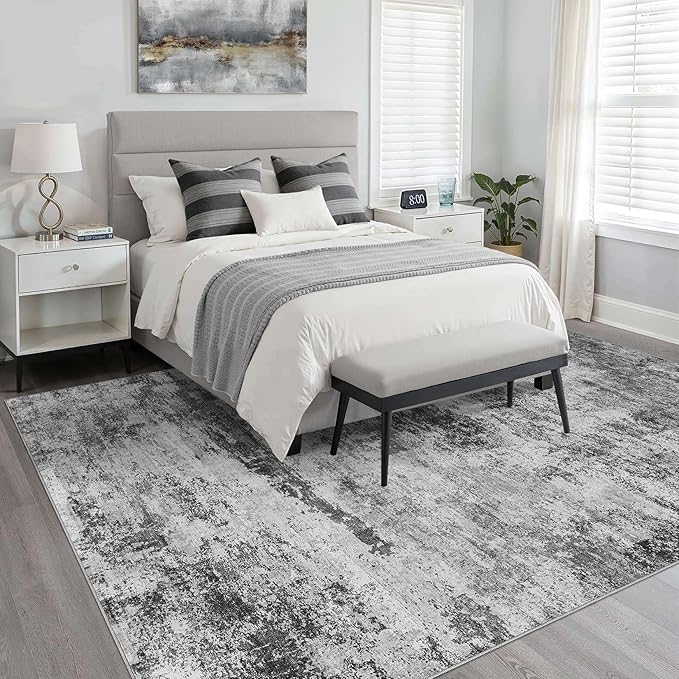7x10 Area Rugs Living Room: Washable Large Abstract Neutral Modern Soft Rug Stain Resistant Indoor Floor Non-Slip Accent Carpet for Bedroom Nursery Playroom Dining Room Office Dorm Home House