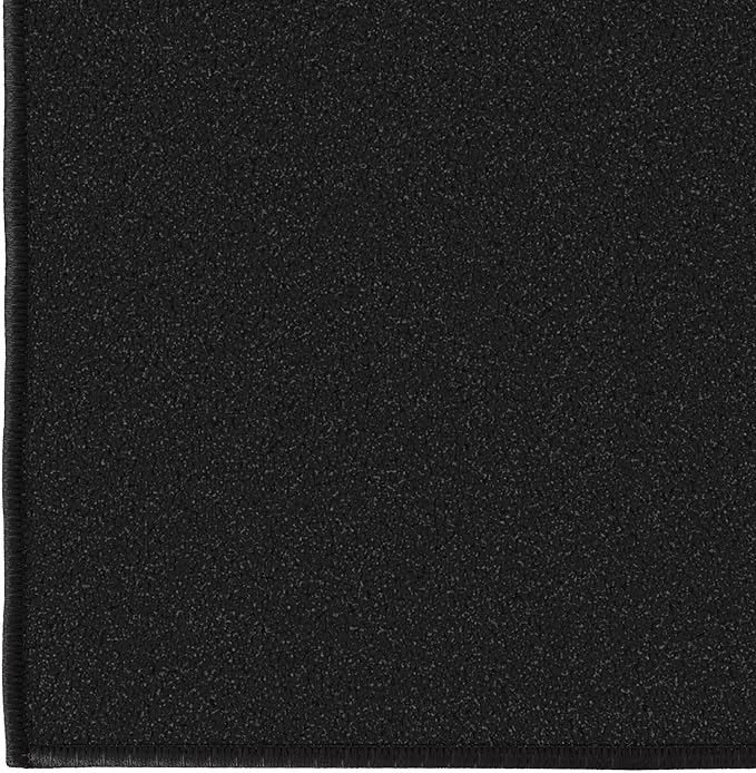 Ottomanson Aisle Runner Rug – Non-Slip Low Pile Carpet Runner for Long Hallways & Corridors, Stain Resistant & Easy to Clean, Solid Black, 2'7" x 30'