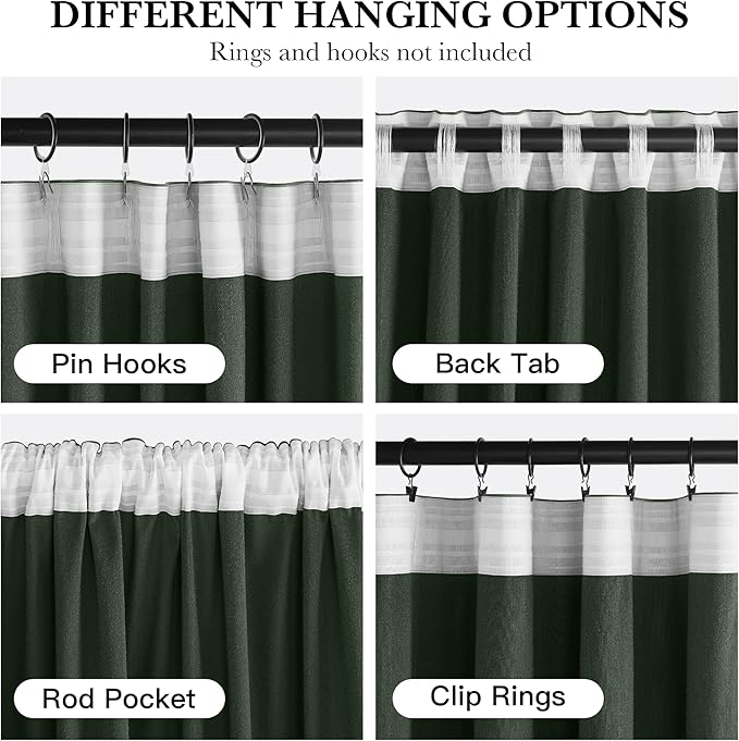RYB HOME Elegant Green Velvet Curtains 100 inches Long, Light Blocking, Thermal Insulated, Stylish Velvet Drapes with Hook Belt for Cozy Home Aesthetics, 52" W x L100 L, 2 Panels Set