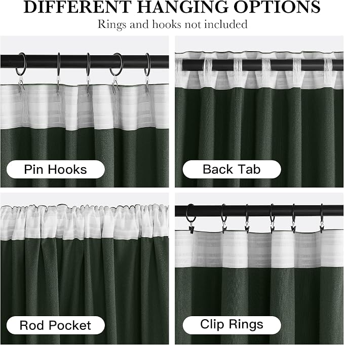 RYB HOME Elegant Green Velvet Curtains 96 inches Long, Light Blocking, Thermal Insulated, Stylish Velvet Drapes with Hook Belt for Cozy Home Aesthetics, 62" W x L96 L, 2 Panels Set