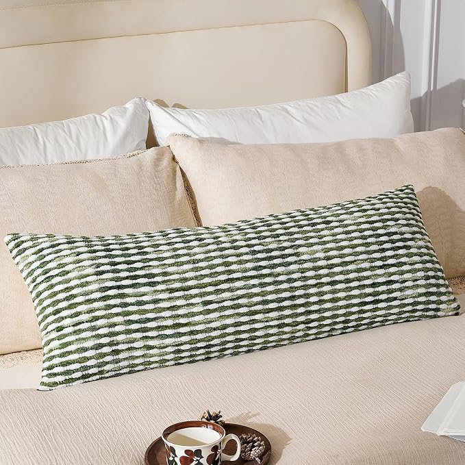 AmHoo Boho Chenille Pillow Cover Decorative Tufted Pillowcase for Couch Bed Sofa Bedroom Living Room Modern 14 x 36-Inch Sage Green