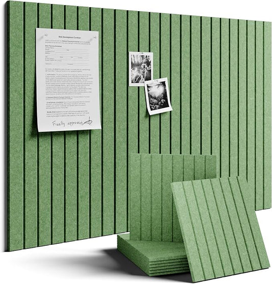 Fluxynara Large Felt Bulletin Board 36"x24" Cork Board Alternative - 6 Pack with 32 Safe Removable Adhesive Tabs, Cork Boards for Walls for Home Office Classroom Pin Board-Moss Green