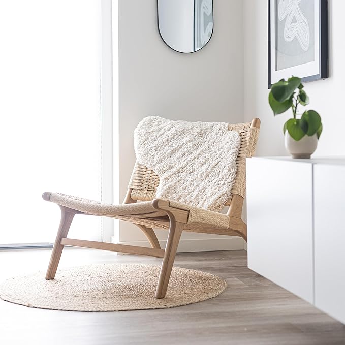 Nordic Sheep Real Sheepskin Rug Short Hair 2x3 ft | Bedside Rugs for bedrooms, Sofa, Chair or Dining Table | Each Sheepskin is Unique and Created by Nature | Small Fluffy Rug in Beige
