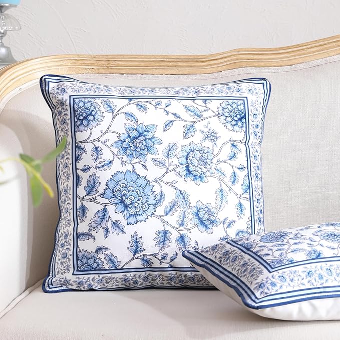ISAENNE Designer Vintage Velvet Throw Pillow Cover,22"x22"-BlueWilow | Pillow Cover,Concealed Zipper Design,Dragonfly Pattern,Sofas,Bedroom,Living Room,Lounge Chairs,All Season Home Decor