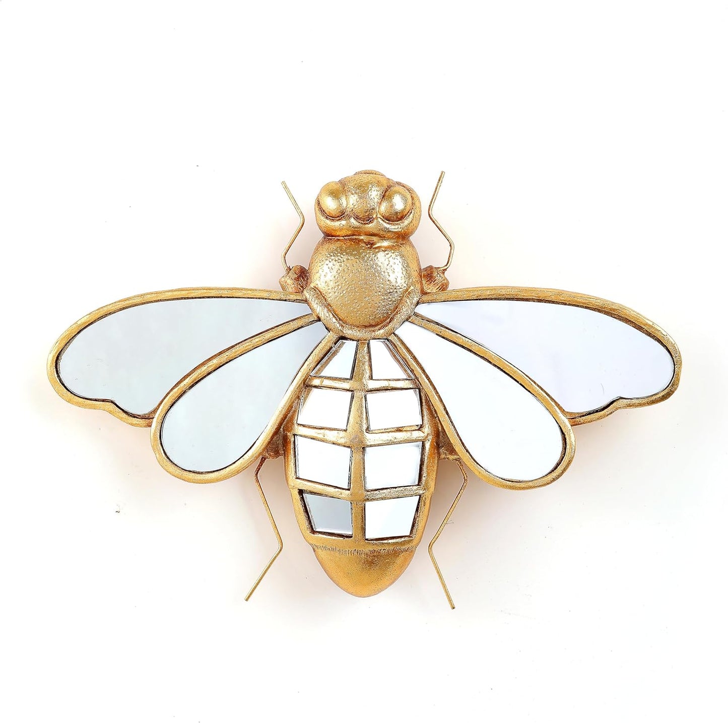 Decorative Bug Insects Beetle Mirrors - Gold Resin Little Bee Glass Wall Decor, Perfect for Victorian and European Themed Homes