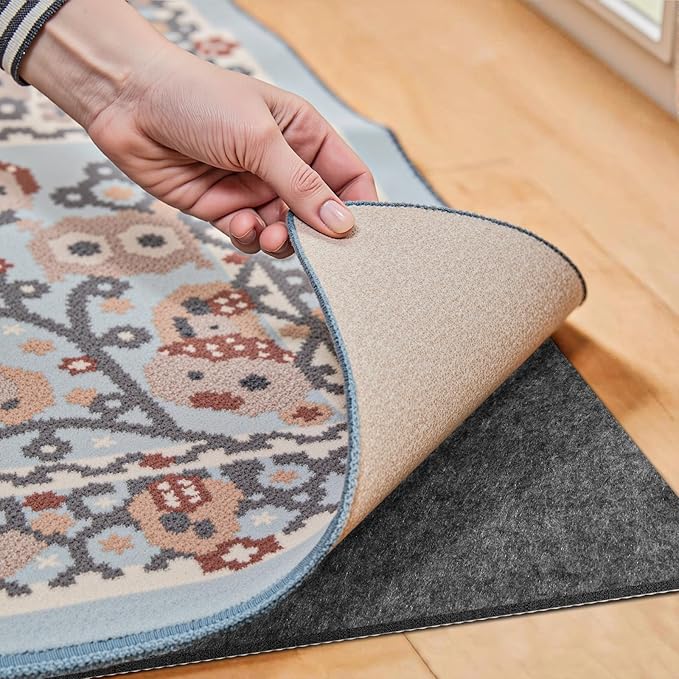 Waterproof Rug Pad, 9x12 Ft Under Area Rug Carpet Pad, Non Slip Rug Pads for All Floors and Hardwood Floors Finishes, Keep Carpets in Place Soft and Prevent Rug from Wrinkling or Buckling