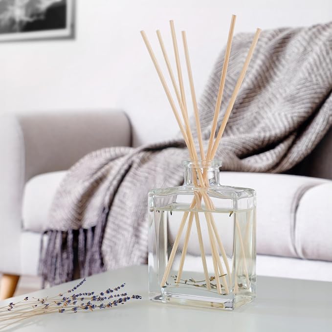 Urban Naturals Reed Diffuser Set, Lavender Fields - Bathroom Shelf Décor | Real Lavender Stems French Blossoms, Geranium & Clary Sage, for Aromatherapy & Stress Relief, Vegan