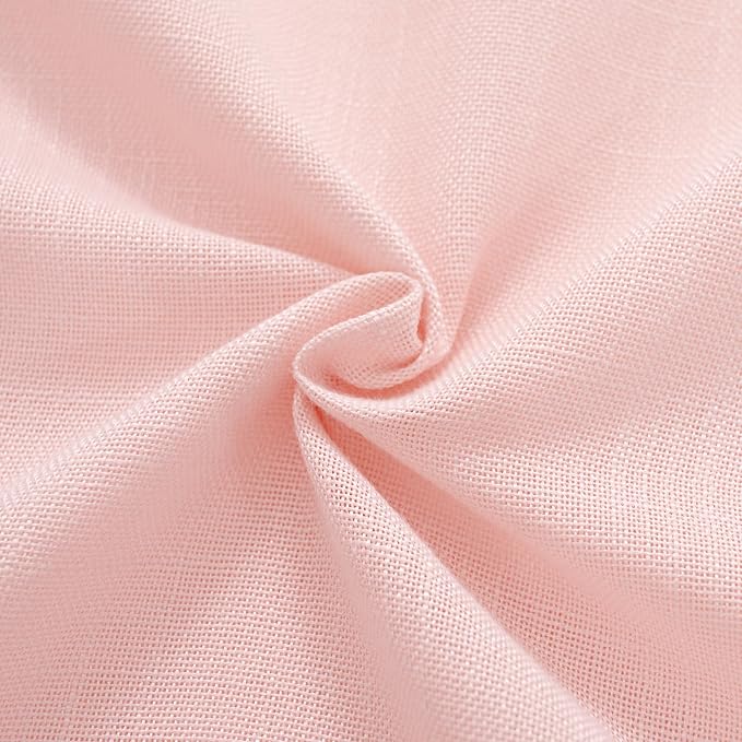 Light Pink Linen Curtains 108 Inches Long for Living Room 2 Panels Set Neutral Modern Farmhouse Back Tab Light Filtering Semi Sheer Window Curtains for Kids Bedroom Pink Decor 9 ft Length