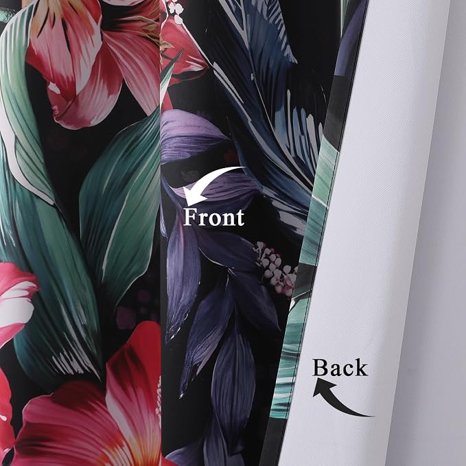 Estelar Textiler Vintage Boho Floral Patterned Blackout Curtains 90 Inches Long,Grommet Thermal Insulated Drape for Living Room Bedroom Decor Window Treatment Curtains 2 Panel,52x90 Inch