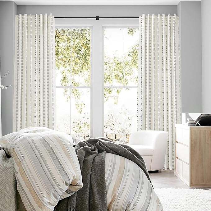 Lino Rosa 63 Inch Length Curtains,Sheer Linen Farmhouse Drapes 63 Inches Long 2 Panels Set
