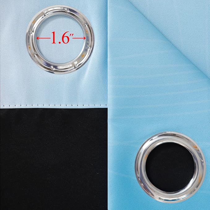 Ombre Pink and Blue Blackout Curtains 45 Inches Long, Full Light Blocking Curtains for Bedroom, Wavy Line Pattern Grommet Thermal Insulated Gradient Drapes for Living Room,52x45 Inch, 2 Panels