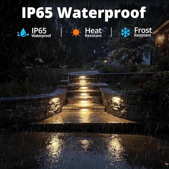 GKOLED 6.8 Inch LED Low Voltage Outdoor Hardscape Light, Light Module Replaceable, Retaining Paver Wall Step Lighting, 2700K 1.5W, IP65 for Wet Location, Die-cast Aluminum Housing