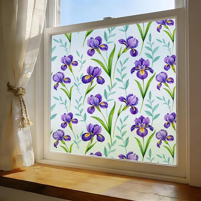 Window Film, Frosted Privacy, One Way Tint, UV Block, Heat Insulation, Anti-Glare, Static Cling, Renter Friendly for Home Bathroom Door