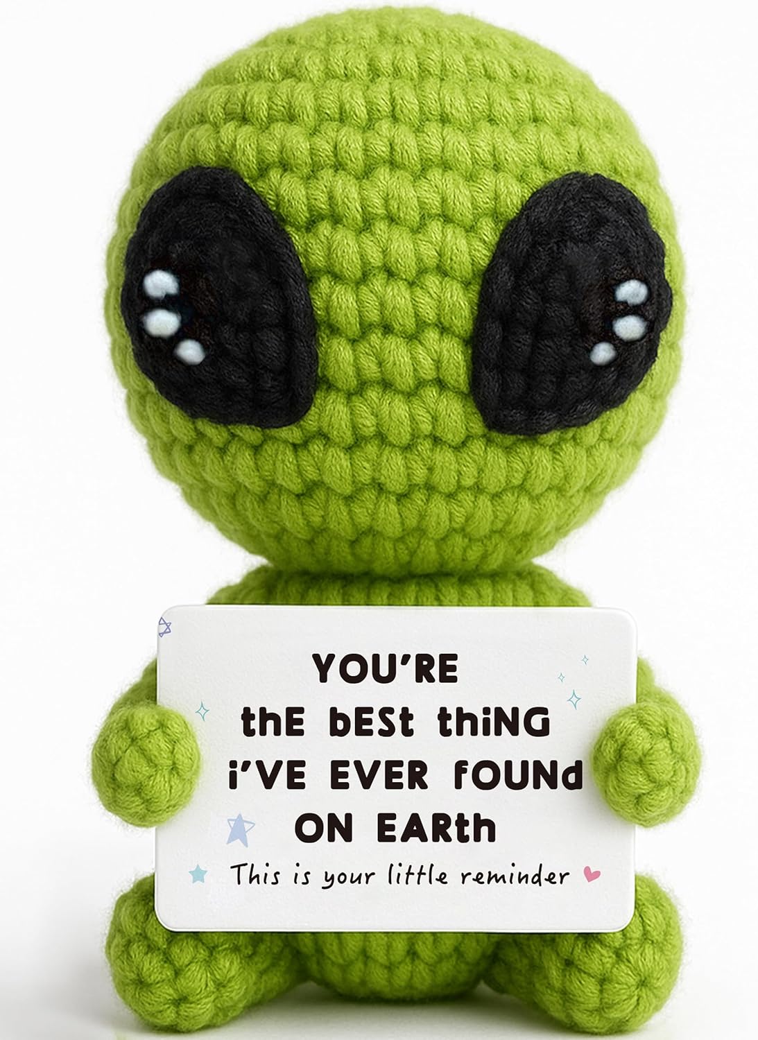 Unique Crochet Alien Decor Gift for Boyfriend, Girlfriend, Anniversary, Valentine's Day, Birthday, Christmas Funny Romantic Gifts for Him Her to My Love Presents