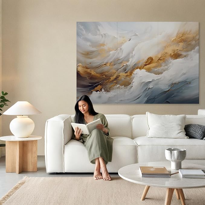 Soon Global Acoustical Wall Panels, 72 X 48 Inches Art Acoustic Panels, Decorative Acoustic Panels, Acoustic Wall Panels, Sound Absorbing Wall Art, Whispers of Serenity