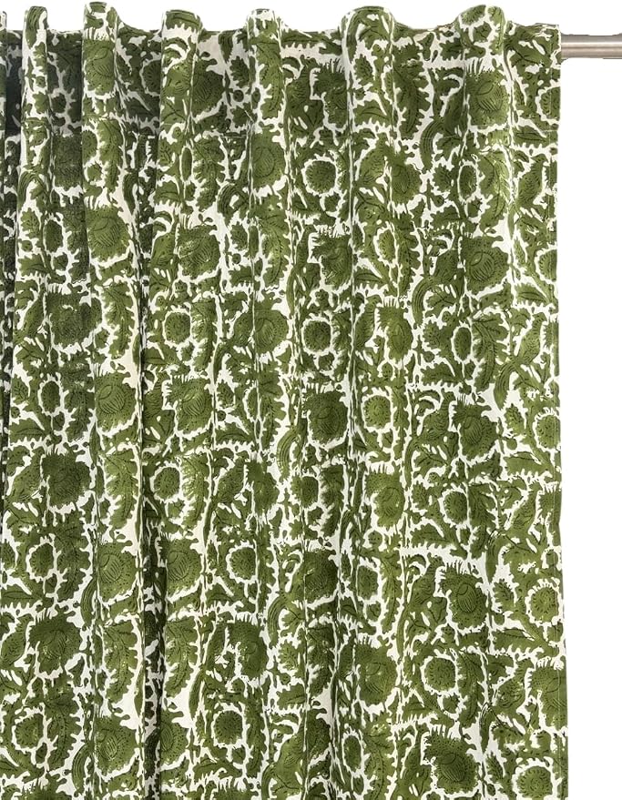 ATOSII Cotton Curtains 60" X 84" Inches Paradise Green