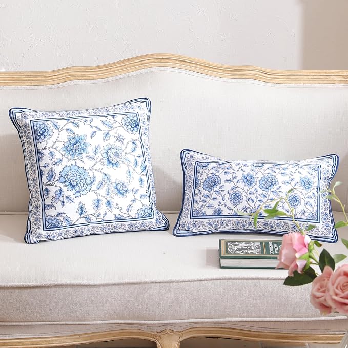 ISAENNE Designer Vintage Velvet Throw Pillow Cover,20"x12"-BlueWilow | Pillow Cover,Concealed Zipper Design,Dragonfly Pattern,Sofas,Bedroom,Living Room,Lounge Chairs,All Season Home Decor