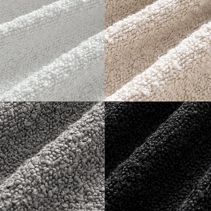 MIULEE Pack of 4 Decorative Textured Boucle Throw Pillow Covers | 20x20 Inch Black White Accent Pillow Cases Soft Couch Cushion Covers Modern Farmhouse Boho Sofa Bed Livingroom Home Decor