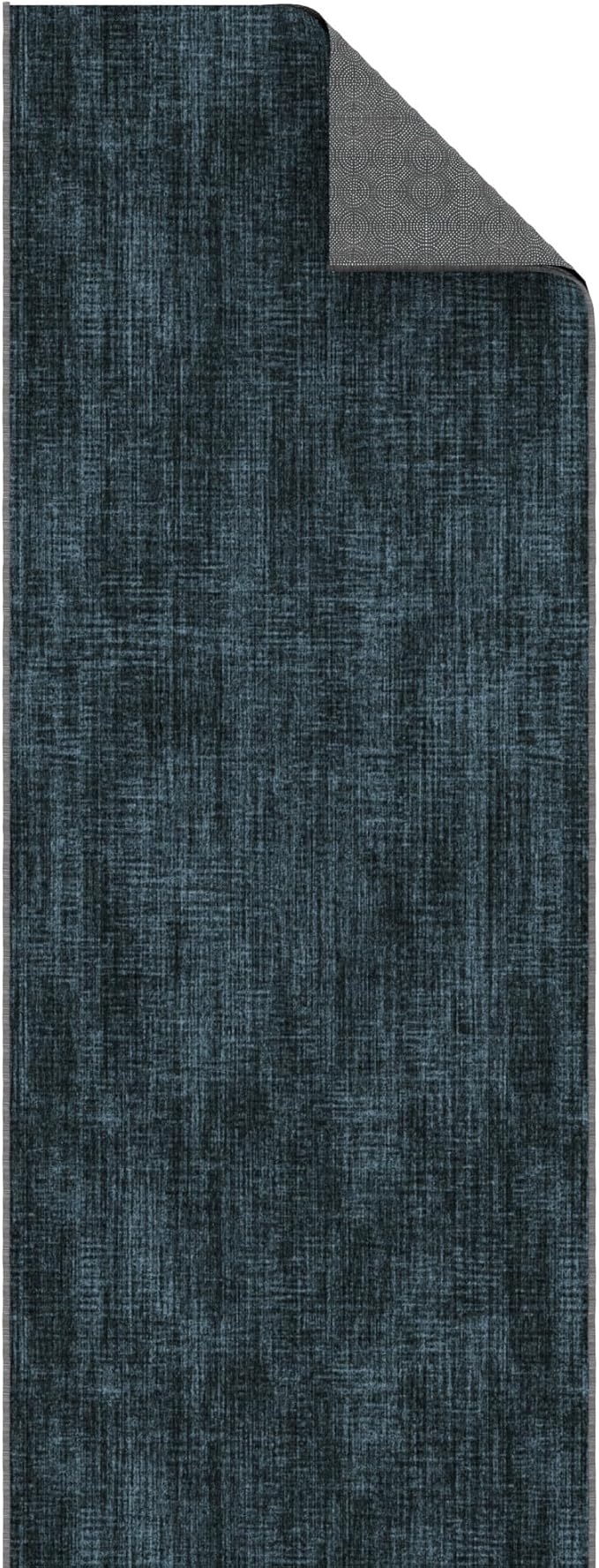 Ottomanson Aisle Runner Rug 2'7" x 52' – Soft Non-Slip Rug, Low Pile Carpet for Hallways, Events, Churches & Extra-Long Indoor Spaces, Solid Charcoal Navy