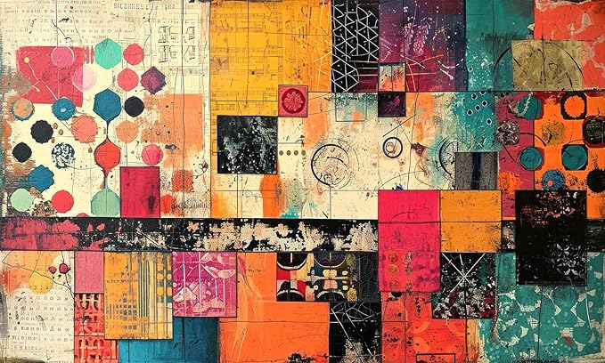 Pink Orange Cream Yellow Black Oil Paint Graffiti Abstract Wall Mural Peel and Stick Art Wallpaper Self Adhesive Removable Mural Large Foil Wall Decor Print Picture