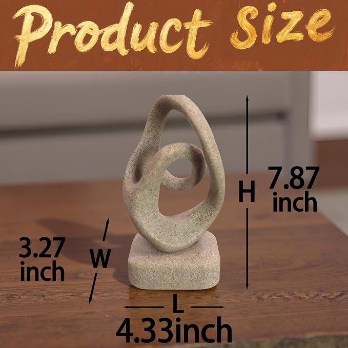 Abstract Modern Ribbon Decorative Sculpture, Knot Sculptures,Home Decor,Coffee Table Statues,Dining Living Room Desk Decor,Shelf Decoration (Beige-B)