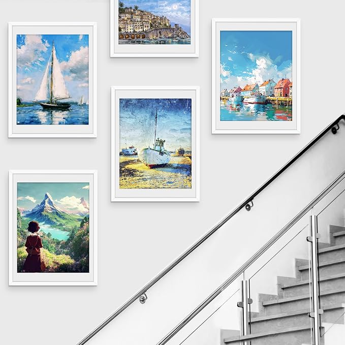 Picrit 18x24 Picture Frame 3 Pack, White Poster Frame, Display Poster 16 x 20 with Mat or 18 x 24 without Mat for Horizontal or Vertical Wall Mounting