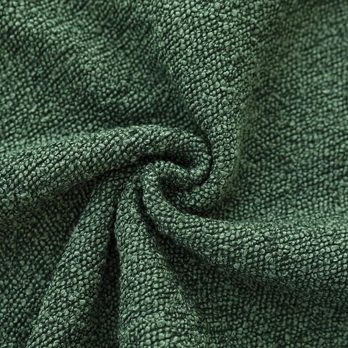 Foindtower Pack of 2 Textured Boucle Throw Pillow Covers Neutral Accent Solid Decorative Pillow Cases Cozy Woven Couch Cushion Case for Sofa Bedroom Living Room Home Decor 20x20 Inch Pine Green