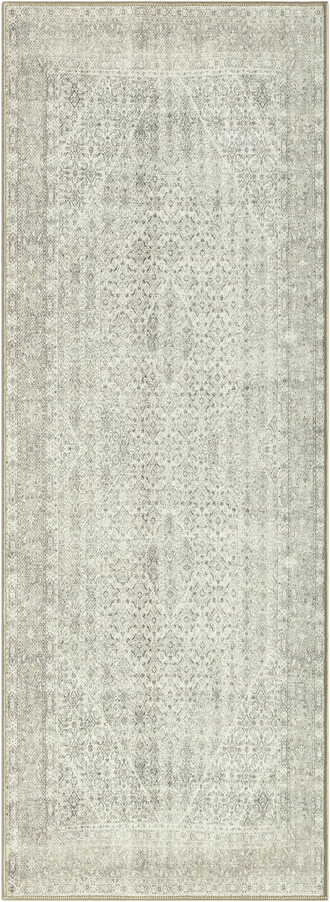 Keen Home Design 30"x84" Rug - Machine Washable Runner Rug with Non-Slip Backing, Ideal for Hallway, Entryway, Kitchen, Laundry Room - Vintage, Easy Clean, Durable, Low Pile Rug - (2'6" x 7')