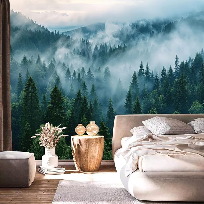 YQWDMX - Misty Forest Wallpaper self-Adhesive wall murals for Bedroom ZY19 M