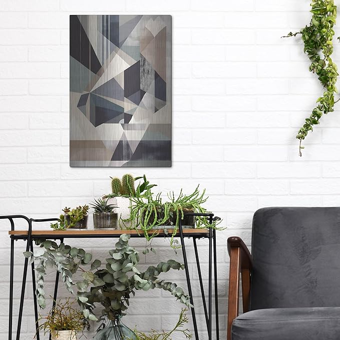 'Geometric 4' by Petals Prints Design, Metal Wall Art, 12"x16"