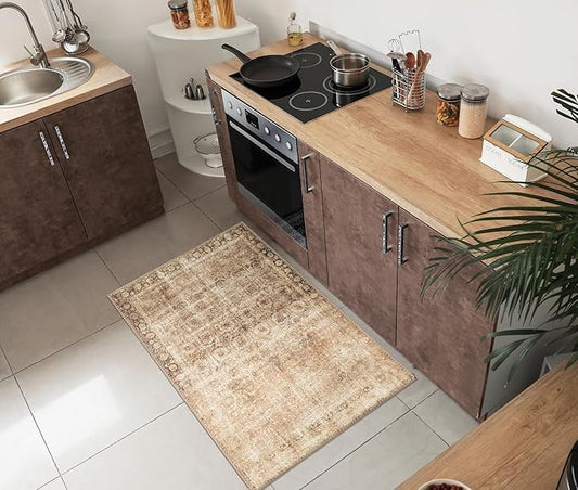 Keen Home Design 24"x36" Rug - Machine Washable Entry Rug with Non-Slip Backing, Ideal for Enteryway, Kitchen, Bathroom, Laundry Room - Vintage, Easy Clean, Durable, Low Pile - (2' x 3')