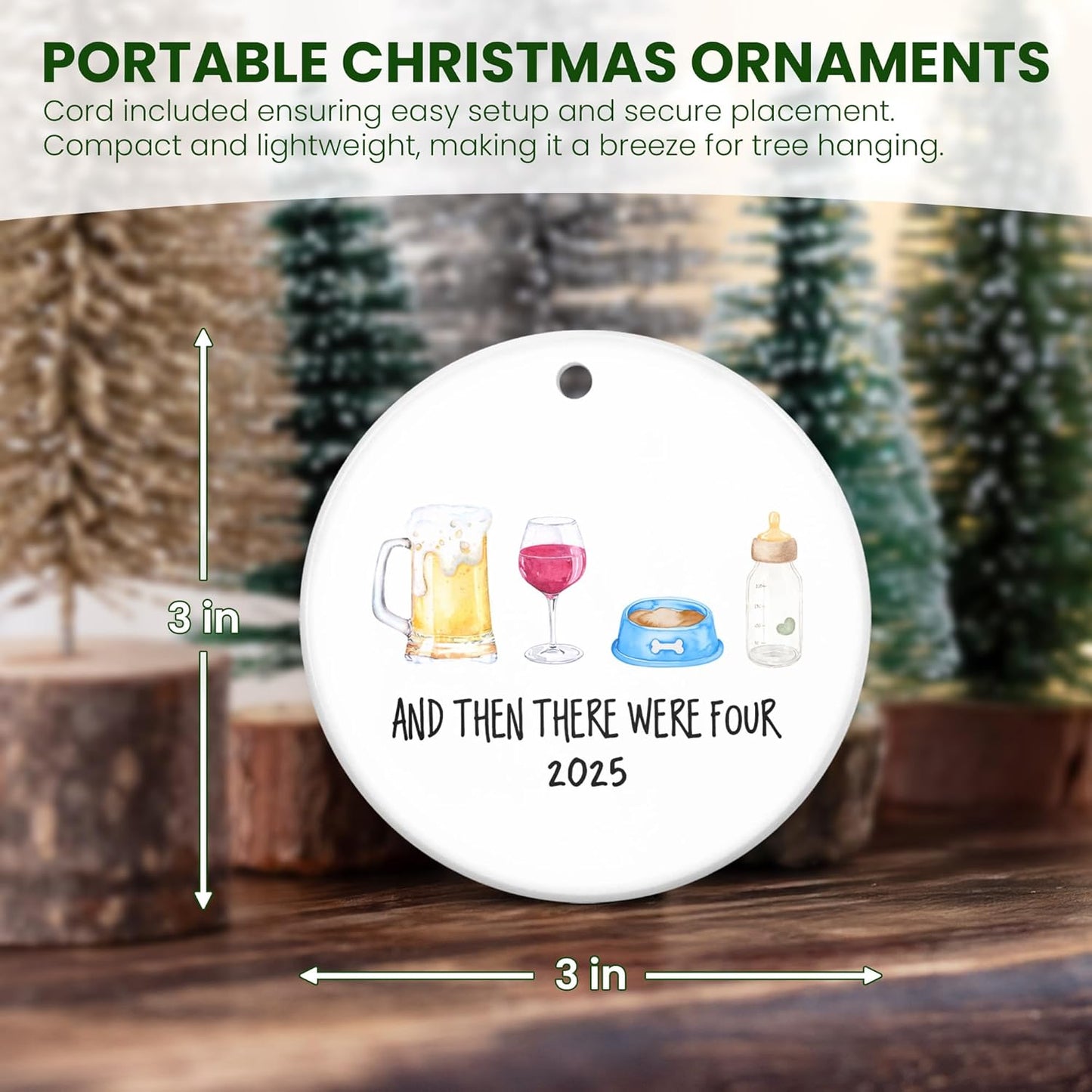 OASSIE New Mom Gifts for Women - Ceramic Christmas Ornaments 2025 - New Baby Gift Ideas, New Parents Gifts for Couples Dog Parents, Pregnancy Announcement, Baby Announcement Christmas Decorations