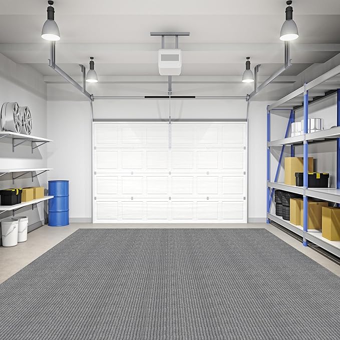 Ottomanson 6'6" x 29' Hallway Runner with Scraper Pile - Extra Durable Non-Slip Rug Mat for Indoor & Outdoor Use - Ideal for Kitchen, Entryway & Garage - High-Traffic Carpet, Gray