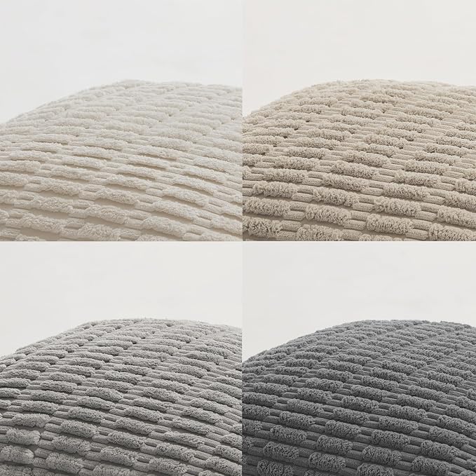 Fancy Homi 4 Packs Decorative Throw Pillow Covers for Living Room Couch Bed, Modern Farmhouse Boho Home Décor Accent Cushion Case, 24" x 16", Grey Series