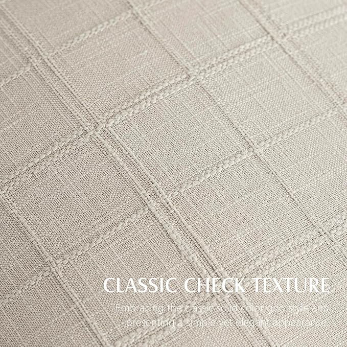 Foindtower Set of 2 Decorative Linen Check Throw Pillow Covers Neutral Farmhouse Vintage Cushion Covers Cozy Modern Coastal Boho Home Decor for Sofa Chair Couch Bed Living Room,14×36 Inch,Light Grey