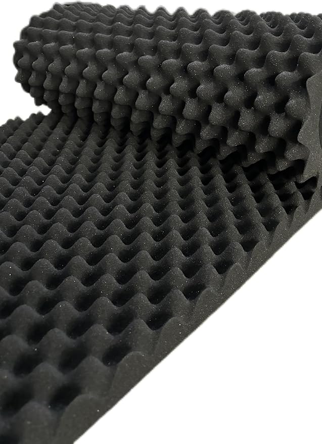 2 Pack Egg Crate Foam Sound Proof Foam Panels for Walls,48''X24''X2'' inch Acoustic Panels, high-Density Fireproof soundproof Wall Panels, Professional Acoustic Treatment (BlacK)