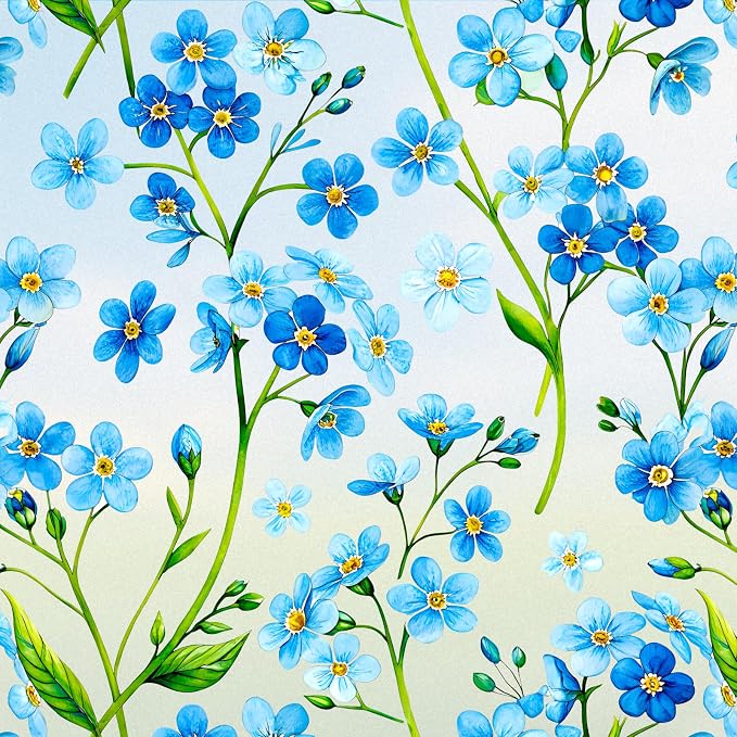 SOMWISE Frosted Glass Window Privacy Film with Tools, Heat Blocking, Anti-UV, Anti-Glare, Static Cling, Decor for Home Bathroom Door, Renter Friendly, Removable, Reusable, Blue 35Inchx78.5Inch