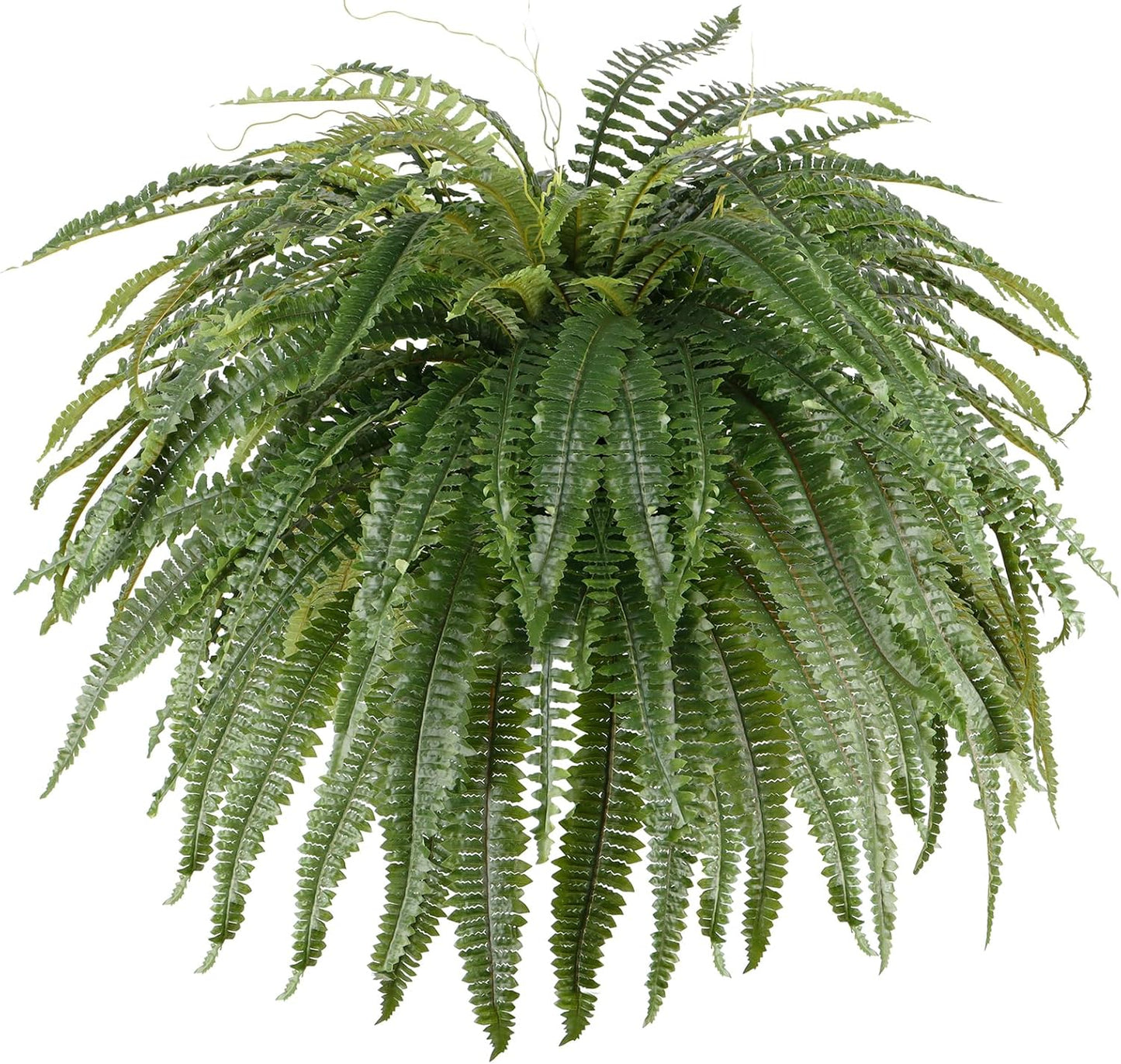 Single Silky 50" Artificial Fern Plant, Large Fake Fern with 100Fronds, Realistic Faux Boston Fern Bush for Outdoors & Indoor, Silk Greenery for Planter, Garden, Office, Home Décor