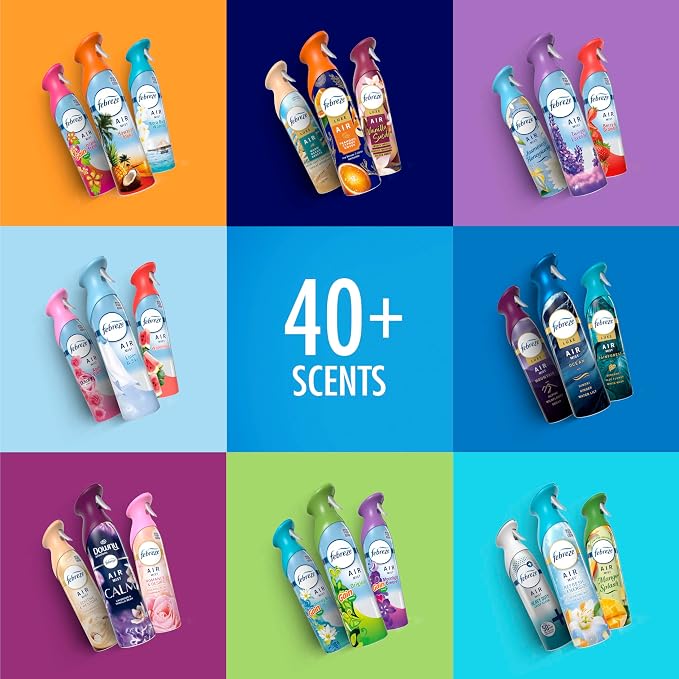 Febreze New & Improved Air Mist Bora Bora Waters, Air Freshener, Home and Kitchen Essentials, Odor Fighting Room Spray (Pack of 6)