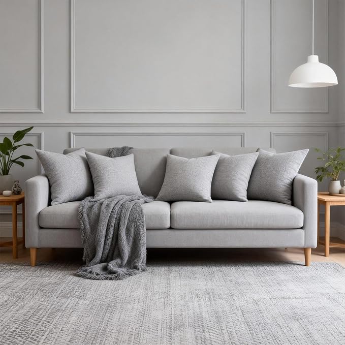 18x18 Pillows,Decorative Pillows for Couch,Living Room Pillow,Grey Throw Pillow,2 Pack.