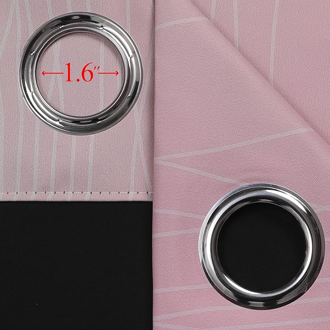 Estelar Textiler Pink and Sage Green Ombre Blackout Curtains 45 Inch Length 2 Panels, Full Room Darkening Gradient Drapes for Bedroom, Thermal Insulated Grommet Short Curtains for Bathroom, 42Wx45L
