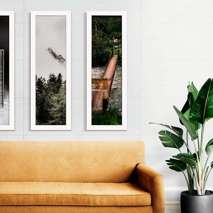 LaVie Home 10x30 Picture Frame White, Panoramic Picture Frame for Wall Decoration, Classic Black Minimalist Style Suitable for Decorating Houses, Offices, Hotels（1 Pack）